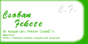 csoban fekete business card